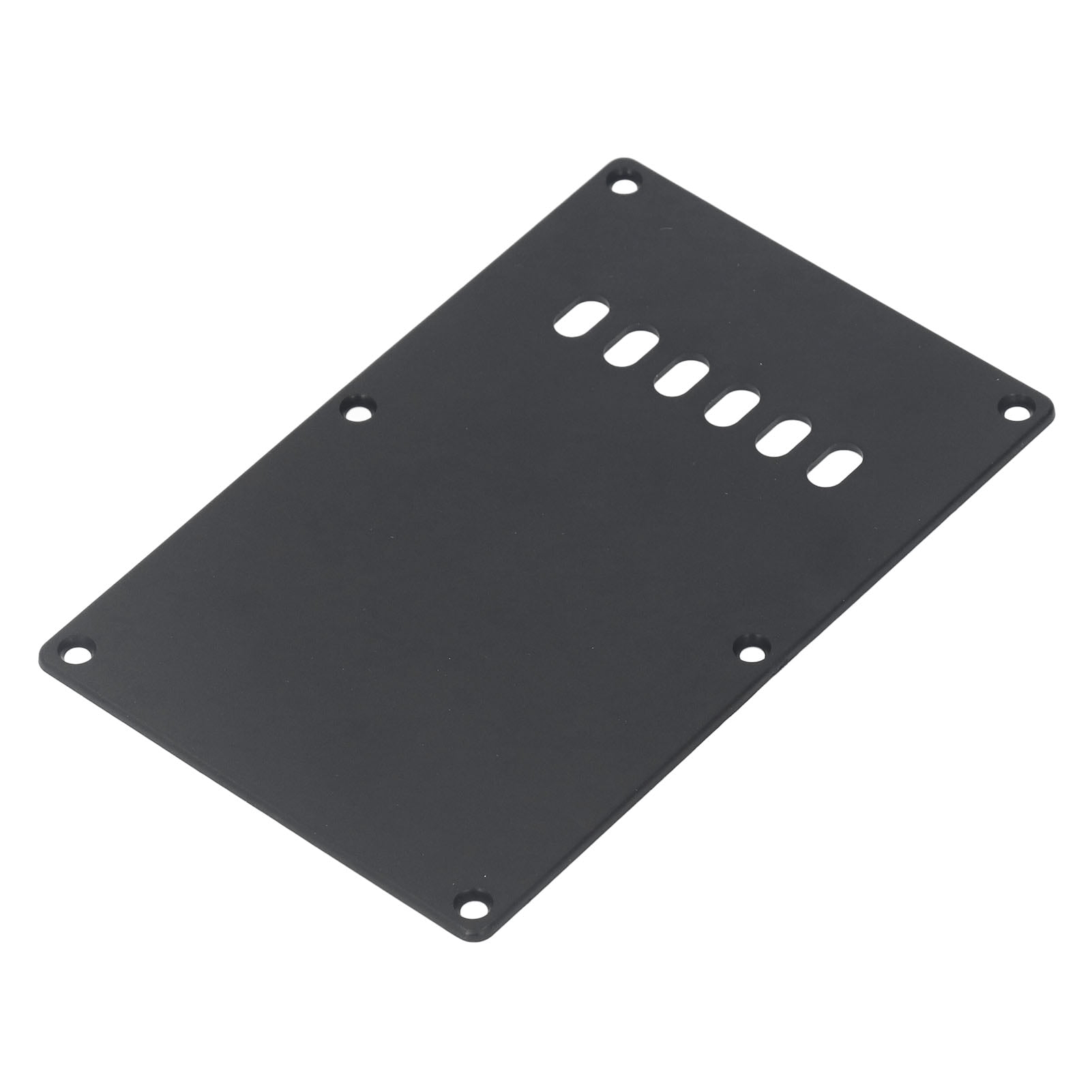 M Buder Electric Guitar Back Plate 6 Hole Plastic Tremolo Cavity Cover Backplate Replacement Part for ST Style Guitars, Black Finish, Lightweight Musical Instrument Accessories (16 cm / 6.3 inches)