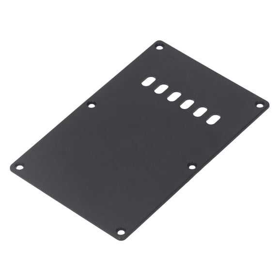 M Buder Electric Guitar Back Plate 6 Hole Plastic Tremolo Cavity Cover Backplate Replacement Part for ST Style Guitars, Black Finish, Lightweight Musical Instrument Accessories (16 cm / 6.3 inches)