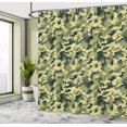 thumbnail image 4 of Ambesonne Camouflage Shower Curtain, Pale Clothing Motif, 69"Wx84"L, Green Yellow, 4 of 4