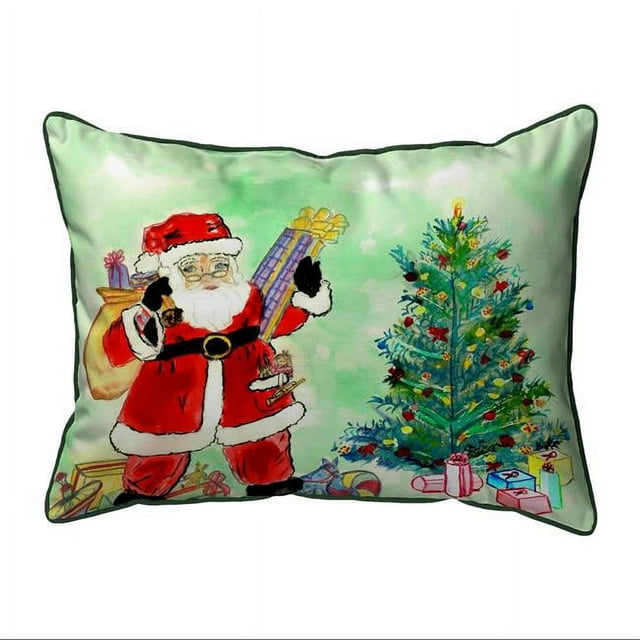 Betsy Drake SN910 11 x 14 in. Santa & Tree Small Indoor & Outdoor Pillow
