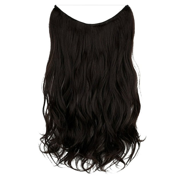Peluca de moda para mujer, cabello largo y rizado, voluminoso, natural, de una sola pieza con extensión de cabello tipo línea de pez, accesorio para la cabeza.