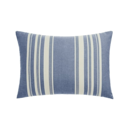 Gap Home Yarn Dyed Variegated Stripe Decorative Oblong Throw Pillow Navy/Blue 20" x 14"
