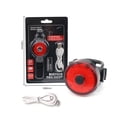 thumbnail image 3 of Generic Feu Arrière de Vélo Compact Rechargeable par USB avec Sangle Réglable, 3 Modes LED pour Cyclisme de Nuit, Design en Silicone ABS Rouge, Autonomie de 6 Heures, Équipement de Sécurité Léger pour Vélos de Montagne et de Route, 3 of 6