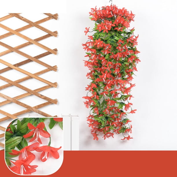 Guirnalda Colgante de Violetas Artificiales (Paquete de 7) | Decoración Floral Artificial de 80 Cm de Largo con 118 Hojas | Decoración para Arcos de Boda, Techos y Exteriores | Flores de Seda Resiste