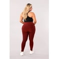 thumbnail image 6 of High Waist Diamond Honeycomb Textured Butt Scrunch Sports Leggings With Pockets - Firebrick, 6 of 11