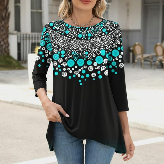 Women's 3/4 Sleeve Tops Summer Tops for Teen Girls Xs Womens Summer Tops Casual Boho Oversized Tops for Women Trendy