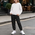 thumbnail image 2 of Edvintorg Toddler Girl Outfits 2 Piece Sets Long Sleeve Sweatshirt and Elastic Waist Sweatpants Winter Warm Girls' Clothing Sets 1-13Y, 2 of 10