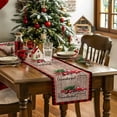thumbnail image 3 of Christmas Tree Farm Truck Table Runner 13x60in Non-Slip Cotton Linen Table Runners, Brown Wood on Red Buffalo Dresser Scarves TableRunner for Dinner Kitchen Dining Wedding Party, 3 of 8