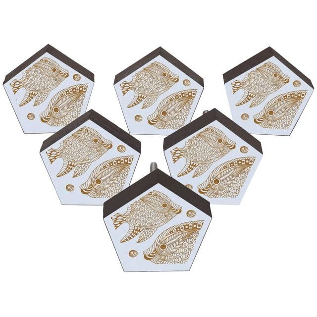IBA Indianbeautifulart Boutons Gravés Rouges en Bois pour Armoire Tiroir Tiroir 10 Pcs