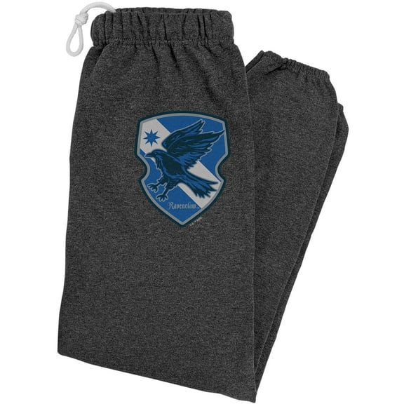 Harry Potter Ravenclaw Plaid Sigil Unisex Jogger Sweatpants for Men and Women, Charcoal Heather, 2X-Large