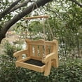 thumbnail image 4 of Falleo Clearance Bird Feeder Swing Hanging Bird Feeder Wooden Chair Shape Swing Bird Feeder for Windowsill Tree, 4 of 5