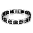 thumbnail image 1 of Bracelet en Acier Inoxydable Poli avec Céramique en Jet - 8,25 Po., 1 of 1