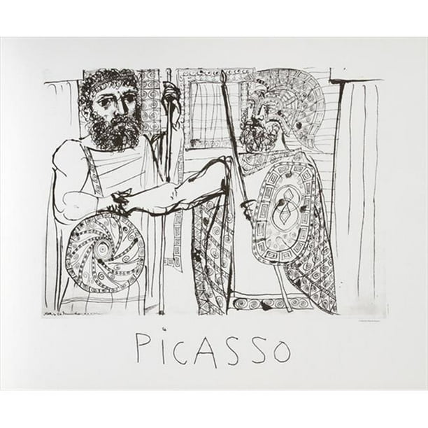Pablo Picasso 47602 Étude pour Lesistratas- Lithographie sur Papier 29 Po x 22 Po - Noir-Blanc
