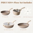 thumbnail image 6 of PRICUSIS 9 Pieces Cookware Sets, Nonstick Pots and Pans Set, Honey Blush, 6 of 8