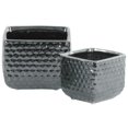 thumbnail image 1 of Urban Trends Collection 25038 Ceramic Square Vase with Engraved Diamond Design Body, Silver - Set of 2, 1 of 1