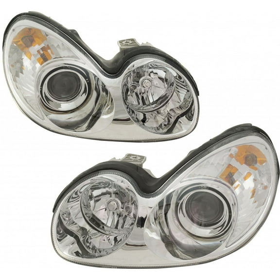 For 2002-2005 Hyundai Sonata Headlight Driver and Passenger SideDOT Certified Bulbs Included HY2502126 HY2503126 - Replaces 92101-3D050, 92102-3D050 ;