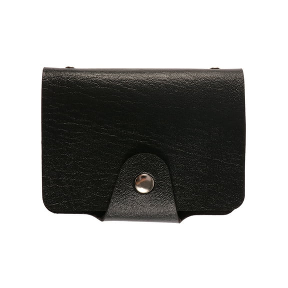 Raindrops Credit Case Organizer Holder PU Leather Small Bag Pouch with 12 Slots (Black)