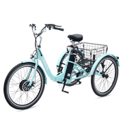 Viribus MC 350 Electric Tricycle for Adults, 24 7-Speed Folding Electric Tricycle with 350W Motor 36V 13Ah Battery Blue,Certified to UL 2849 by SGS
