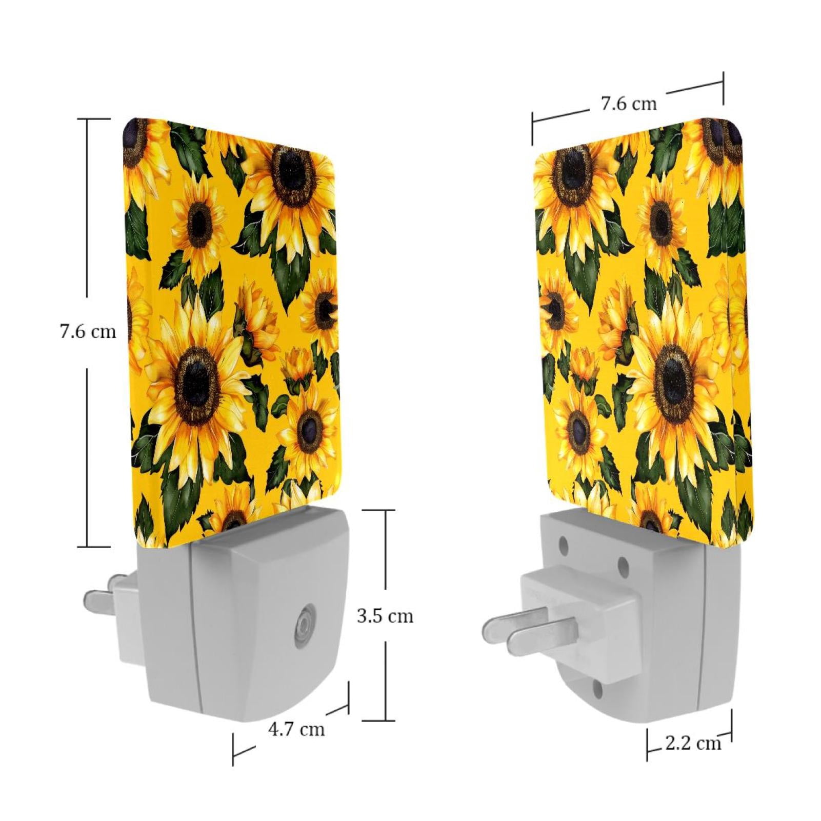 PhooArto Flower Sunflower Pattern Plug in LED Night Light Auto Sensor Dusk to Dawn Decorative Night for Bedroom, Bathroom, Kitchen, Hallway, Stairs, Baby's Room, Energy Saving