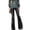 Black, variant on High Waisted Bell Bottom Flared Jeans for Women, 70s Retro Flared Bootcut Denim with Flower Embroidered Details