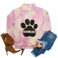 thumbnail image 4 of XCHQRTI Dog Mom Sweatshirt Women Dog Paw Pullover Graphic Long Sleeve Drop Shoulder Sweatshirt Top, 4 of 8