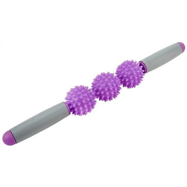 Muscle Roller Stick,Muscle Roller Massage Stick Yoga StickSpiky Ball for Back Arms Shoulder Leg for Relief Muscles Soreness(Purple)