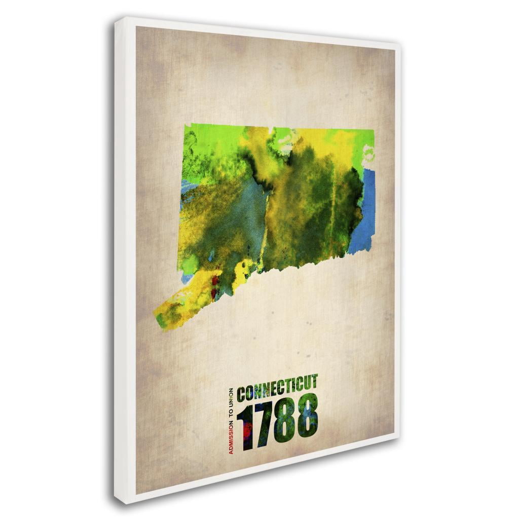 Trademark Fine Art "Connecticut Watercolor Map" Canvas Art by Naxart