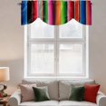thumbnail image 3 of Mexico Colorful Stripes Tie Up Valances Curtain, Adjustable Kitchen Vertical Striped Valances for Windows Decor, Rod Pocket Short Curtains Set for Bedroom/Bathroom, 60"x18", 3 of 9