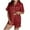Red1, variant on KyCheLot Womens Pajama Sets Stripe Print Comfy Button down Short Sleeve Tops and Soft Shorts Sleepwear