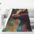 thumbnail image 4 of Cauagu Rainbow Scales Fantasy Dragon Pattern Flannel Bed Blankets,Fleece Blanket Comfortable Air Conditioning Blanket for Sofa Bed Travel Couch & Living Room -50"x40", 4 of 8