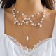 thumbnail image 2 of Collar de perlas artificiales para mujer, collar sencillo y bonito, colgante en capas exquisito a la moda, con cuentas, elegante, 2 of 5