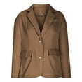 thumbnail image 4 of DondPO Blazers for Women Women's 2024 Fall Business Casual Long Sleeve Notch Lapel Trendy Work Jackets Outerwear Blazers for Women Business Casual Work Office Suit Jackets Brown M, 4 of 9