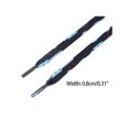 thumbnail image 3 of INSPIRE CHIC Flat Shoe Strings Irregular Color Blocks Colored Striped Shoelaces for Sneakers Sports Shoes Boots 2 Pairs Black-Light Blue 160cm/63.0", 3 of 4