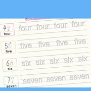 Reusable Grooved Handwriting Copybook Set with Pen, 4 Workbooks for Calligraphy Practice