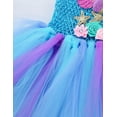 thumbnail image 5 of YEAHDOR Baby Girls Mermaid Cosplay Costume Halloween Carnival Party Fancy Outfit Toddlers Mesh Tutu Dress with Hair Hoop A Light Blue 8-9Y, 5 of 7