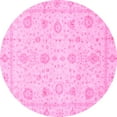 thumbnail image 1 of Ahgly Company Indoor Round Oriental Pink Traditional Area Rugs, 7' Round, 1 of 4
