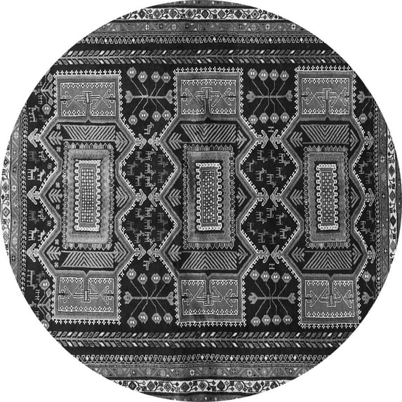 Ahgly Company Indoor Round Persian Gray Traditional Area Rugs, 7' Round