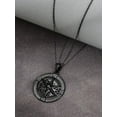 thumbnail image 4 of CACA LADY Compass Necklace for Men, 925 Sterling Silver Black Gold Punk Compass Pendent Talisman Travel Necklace, Birthday Christmas Unique Inspirational Compass Charm Graduation Jewelry Gifts, 4 of 5