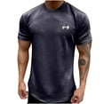 thumbnail image 2 of UVEASISHA Men's Muscle Workout Shirts Pleated Short Sleeve Loose Sport T-Shirts Solid Color Crewneck Pullover Tees 2025 Summer Running Athletic Tee Tops Back to College Sale, 2 of 8