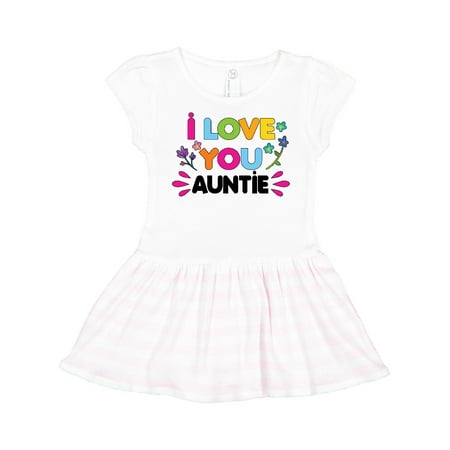 

Inktastic I Love You Auntie with Flowers Gift Toddler Girl Dress