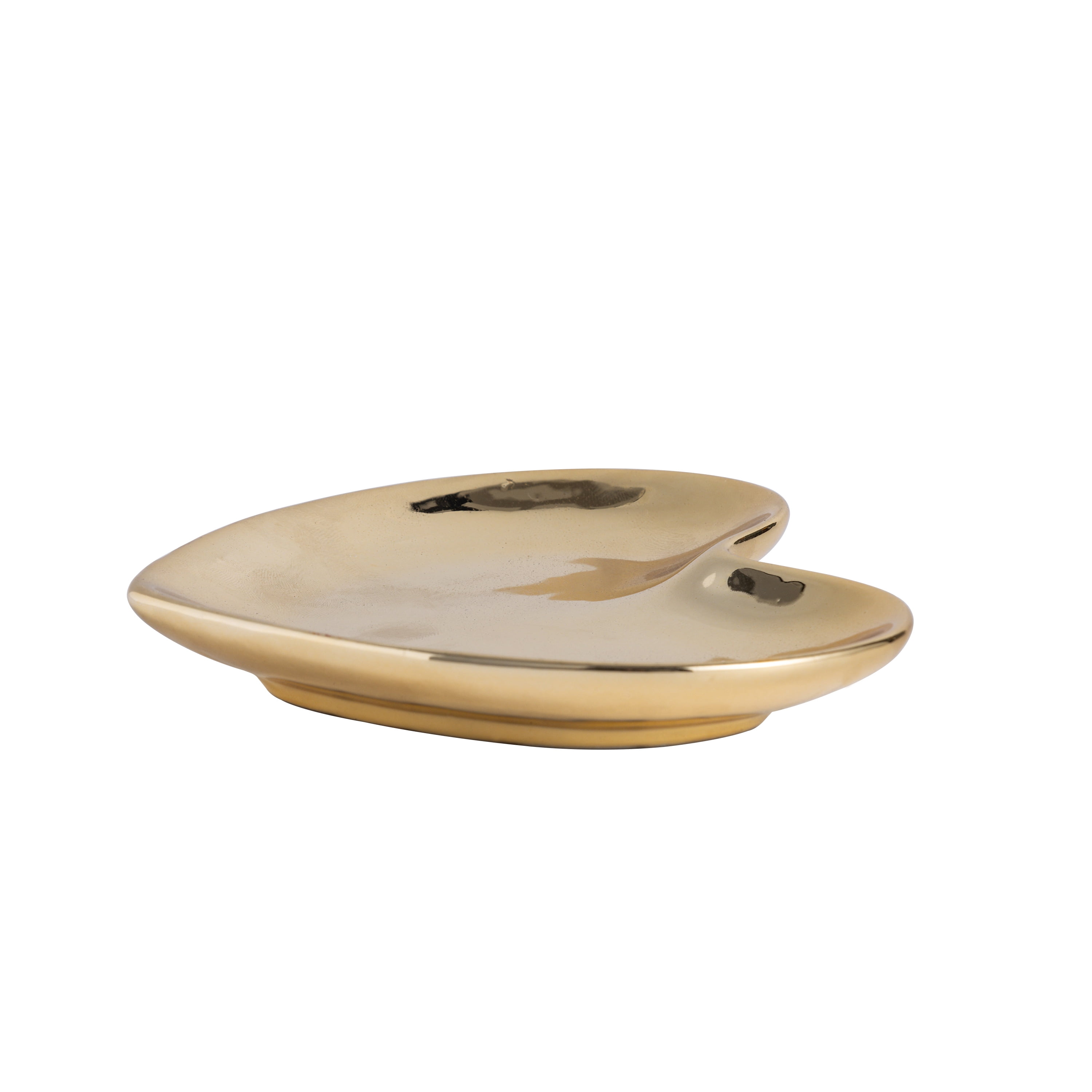Mainstays Gold Ceramic Decorative Heart Tabletop Trinket Tray