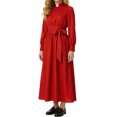 thumbnail image 5 of Women's Nun Costume Long Sleeve Clergy Dress Maxi Length with Waist Tie and Collar for Halloween Cosplay Theatrical Roleplay Outfit Religious Habit Dress Up, 5 of 6