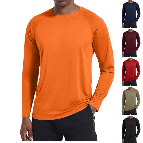 HAJWOH Men's Long Sleeve Shirts UV Sun Protection Athletic Shirts for Fishing Hiking Swimming Running