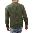 thumbnail image 7 of Huresd Men's Fisherman Cable Crewneck Sweater Winter Casual Sweater for Men Knitted Pullover Sweaters with Ribbing Edge Green XL, 7 of 7