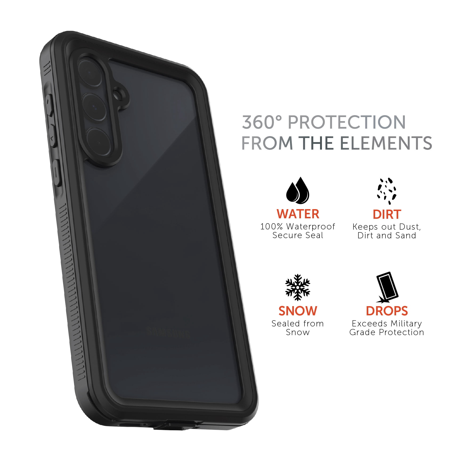 Body Glove Tidal Waterproof Phone Case for Samsung Galaxy A35 5G - Black
