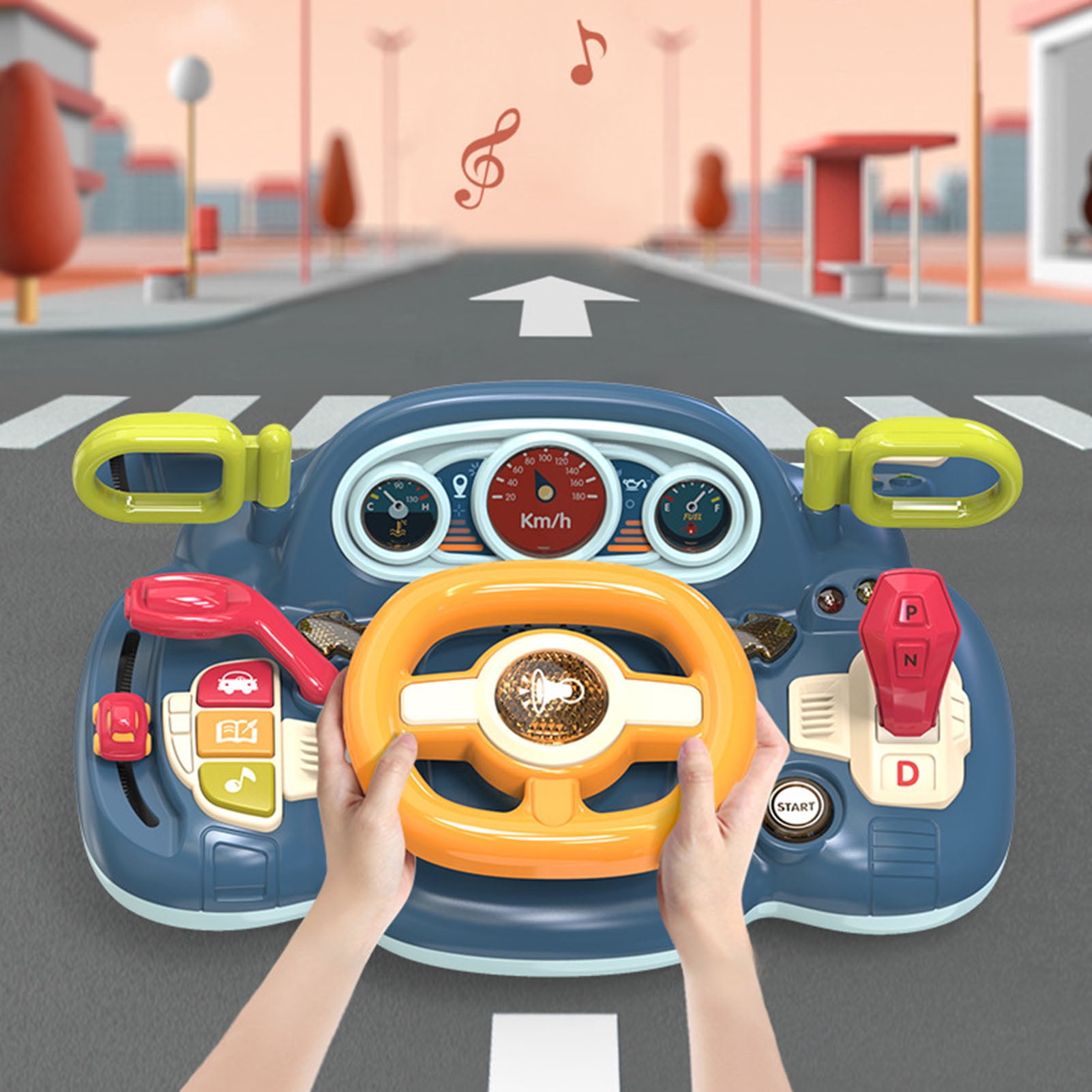 Travelwant Baby Toys,Steering Wheel Car Seat Toys with Light and Music