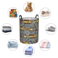 thumbnail image 3 of Lsque Funny Construction pattern Laundry Hamper Basket, Tall Woven Rope Hamper Basket for Clothes, Lightweight Storage Basket, Collapsible Waterproof-Medium, 3 of 8