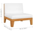 thumbnail image 4 of vidaXL Sectional Middle Sofa & Cream White Cushions Solid Acacia Wood, 4 of 5