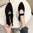 thumbnail image 5 of Quaouag Women's Flats Shoes Pointed Toe Knit Washable Ballet Comfortable Dressy Mary Jane Flat, 5 of 5