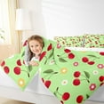 thumbnail image 4 of jejeloiu Kawaii Cherry Full Size Comforter Sets,Cute Daisy Flower Bedding Comforter Set,Green Red Bedding Sets For Children,Breathable Home Decor Reversible,3 Pieces, 4 of 8
